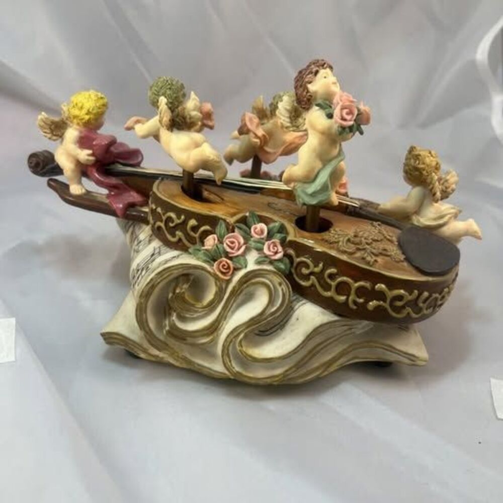 San Francisco Music Box Co. Cherub Music Box -- Five Angels on Violin, Plays 'Un